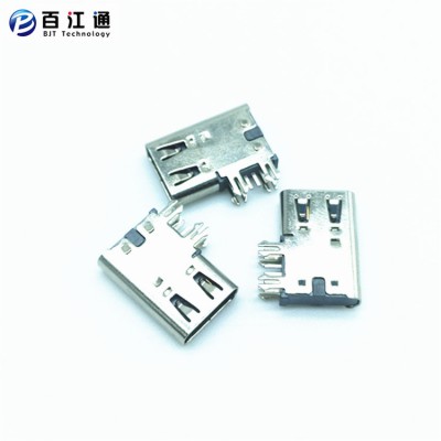 侧插TYPE-C母座 6P 立式90度侧插DIP