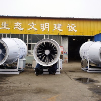 建筑工地高压降尘喷雾机 60米自动除尘雾炮机 双壁降噪射雾器