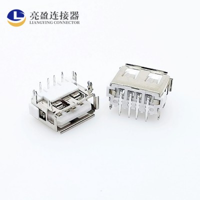 USB连接器 短体前插后插 平口白胶
