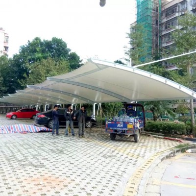 盱眙县汽车停车场膜结构停车棚 小区自行车停车棚 景观棚