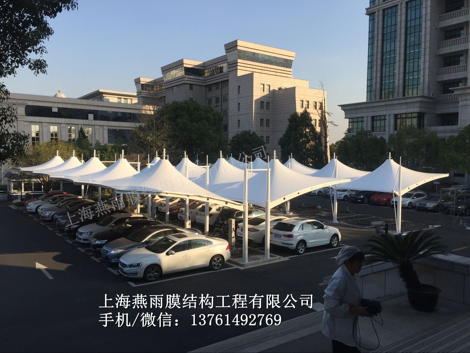 上门测量安装户外停车棚 景观张拉膜膜结构汽车停车棚设计
