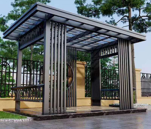 加工定做铝合金凉亭 新中式凉亭,河北沐荷园艺景观工程有限公司
